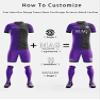 ORKY Custom Soccer Jersey with Short, Men Women Personalized Name Number Team Outfit, Kids Customize School Soccer Uniform(Purple 110cm) view 3