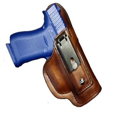 Leather G43 Holster w/ Heavy Duty Utility Clip. G43 Holster. G43 Leather Holster (Timber Brown, Right Hand IWB)