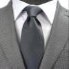 ZENXUS Extra Long Solid Tie for Men Big and Tall, Dark Gray XXL Tie 70 inch view 2