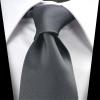 ZENXUS Extra Long Solid Tie for Men Big and Tall, Dark Gray XXL Tie 70 inch view 3