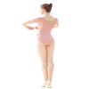Daydance Pink Big Girls Dance Leotards Lace Short Sleeve Ballet Outfits for Practice view 4