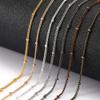 AGCFABS 5 Meters Chain Width 1.35mm 1.45mm Necklace Chains Flat Oval Link Chains with Beads Station Ball Chains Accessories (Silver, 1.45mm) view 4