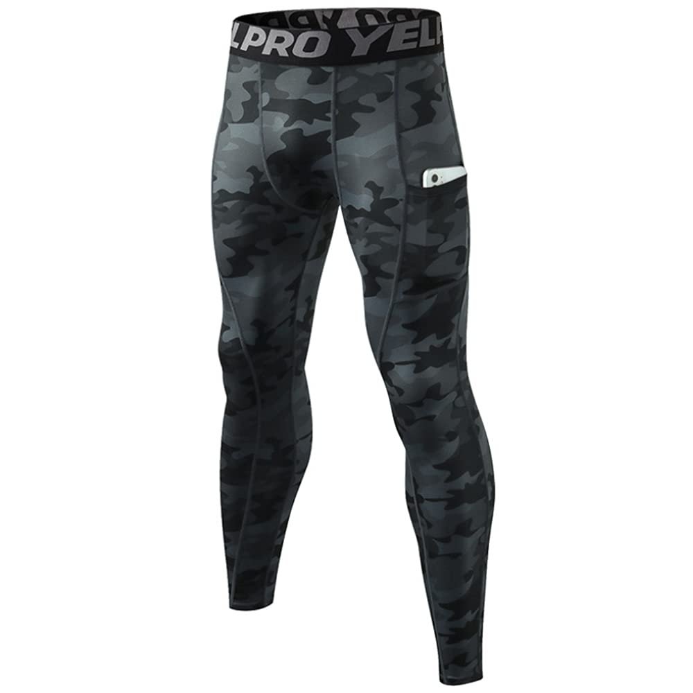Queerier Mens Compression Pants Workout Leggings Baselayer Cool Dry Running Tights for Sports Yoga