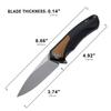 Petrified fish PF838 3.74" D2 Steel Stonewashed Blade Pocket Folding Knife view 3