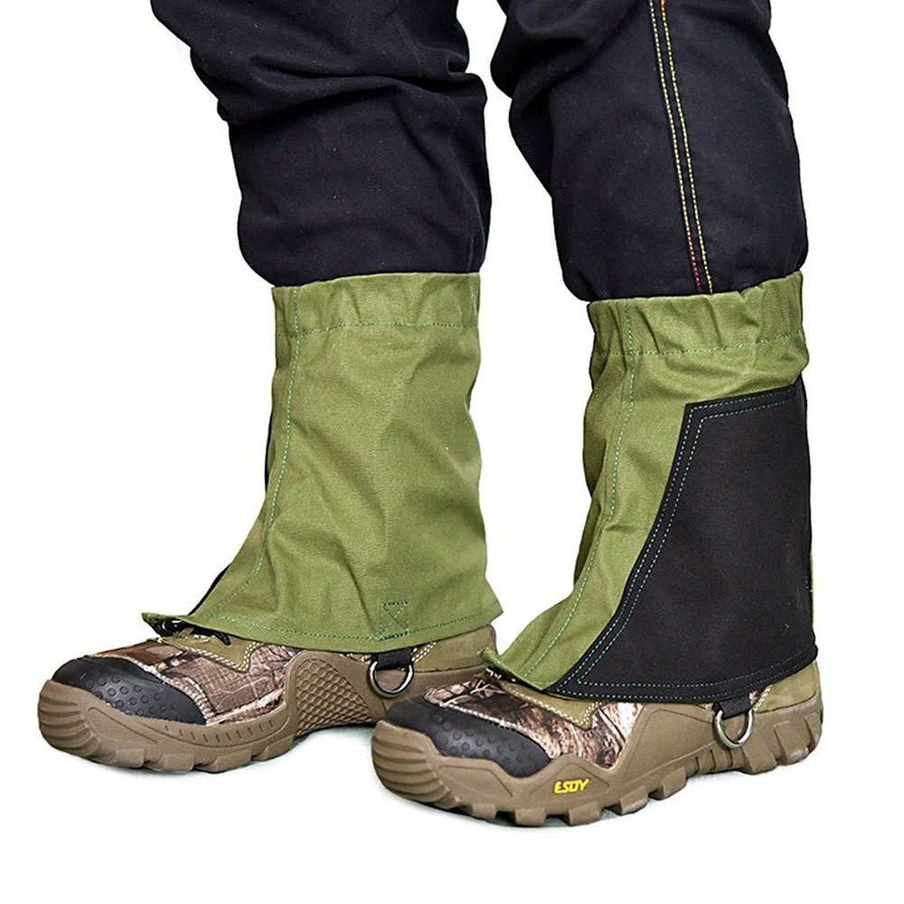 Yundxi Waterproof Low Ankle Gaiters Canvas Snow Gators Leg Boots Cover for Hiking Walking Cycling Mowing Fishing Camping Climbing