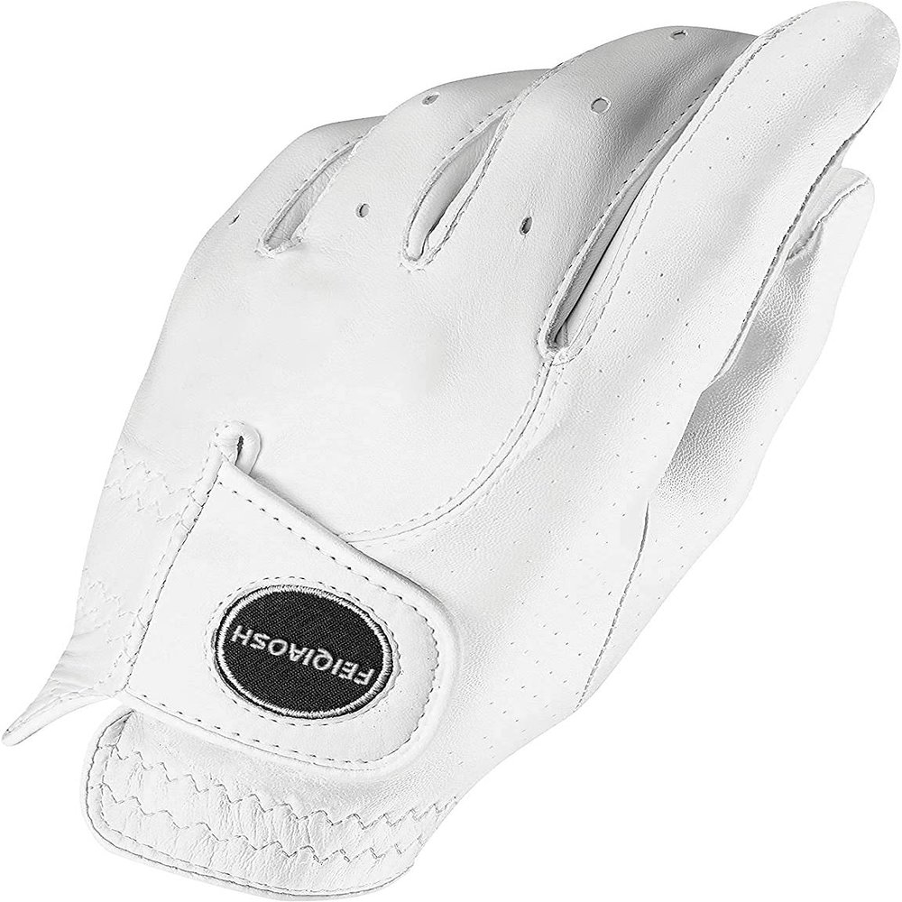 FEIQIAOSH Men's Compression-Fit Synthetic Golf Glove (2 Pack), Universal Fit One Size