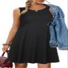elescat Black Dresses for Women Summer Beach Sleeveless Tshirt Pockets Swing Casual Loose Sundress(Black, S) view 1