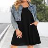 elescat Black Dresses for Women Summer Beach Sleeveless Tshirt Pockets Swing Casual Loose Sundress(Black, S) view 2