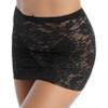 Freebily Women's Flower Pattern Mid Waist Elastic Waistband Sheer Lace Skirts Bodycon Mini Skirts Black One Size view 3