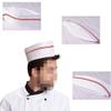 40pcs Disposable Paper Chef Hat Retro Chef Caps Soda Jerk Paper Cap with Red Strips for Classic Theme Restaurant Party Kitchen Cooking Hats view 2