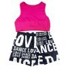 TACKTIMES 2Pcs Kids Girls Sleeveless Crop Top with Shorts Outfit Set for Athletic Leotard Dancing Swimming Gymnastics Dancewear (Rose& Black, 7-8) view 1