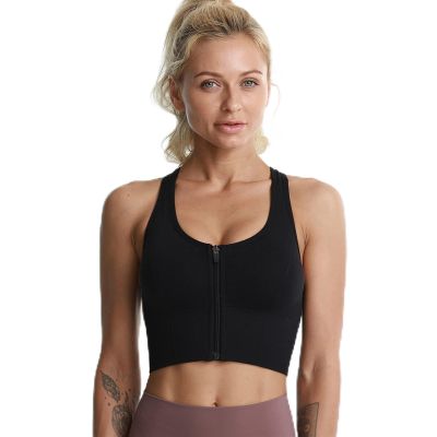 Sports Bra Women Yoga Tank Crop Top Fitness Push Up Sport Bras Shockproof Shirt Girls Running Athletic Quick Dry Vest (Color : Style A Black, Size : X-Large)