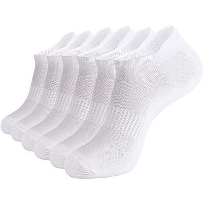 brookhaus Women Low Cut No Show Running Socks 6 Pairs - Cushioned Arch Support, Moisture Wicking Athletic Ankle Socks
