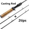 1.8m Lure Fishing Rod, 2tips UL Power Carbon Bait Fishing Rod, Cast Rotating Throwing Rod, 96g Ultralight Trout Rod, Beginner Fishing Tackle, Bass Fishing, Carp Fishing ZYHYD view 2