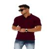 CNROS Men's Short & Long Sleeve Solid Polo T Shirt Slim Fit Casual Basic Design Purplish-red view 1