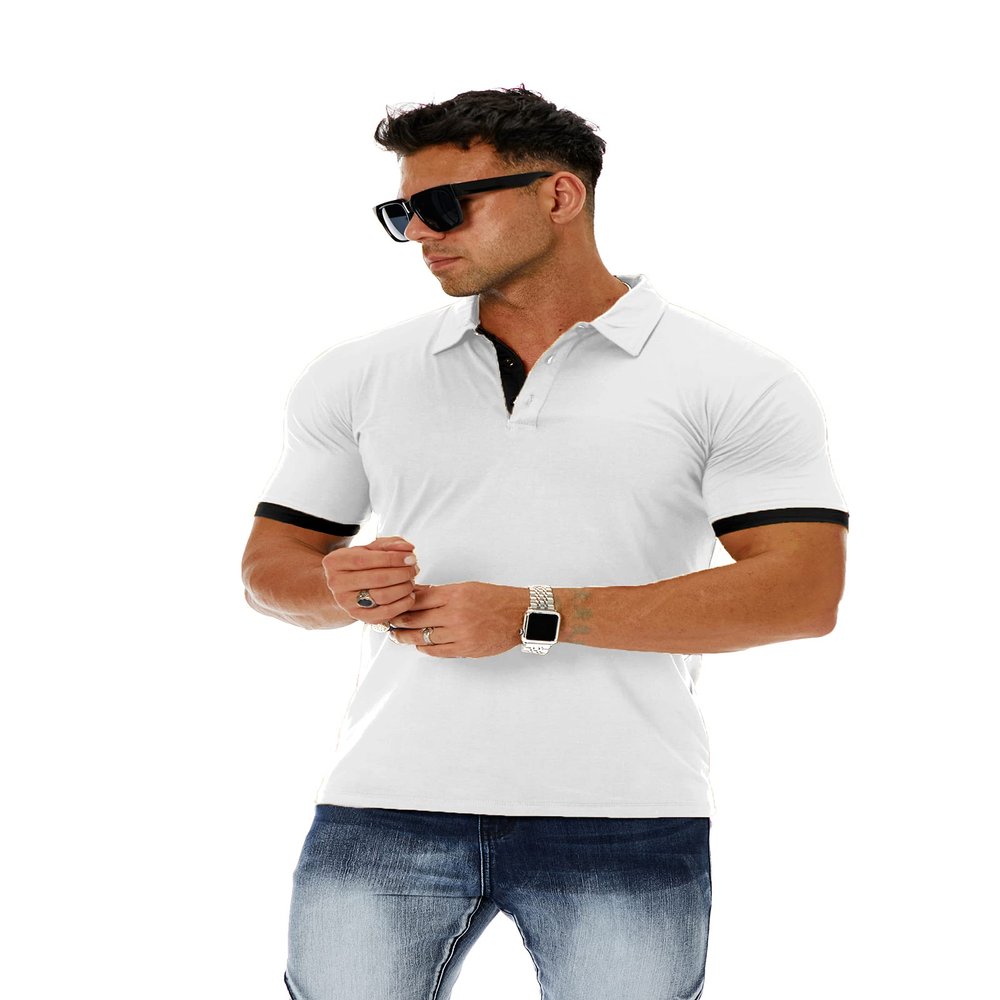 CNROS Men's Short & Long Sleeve Solid Polo T Shirt Slim Fit Casual Basic Design