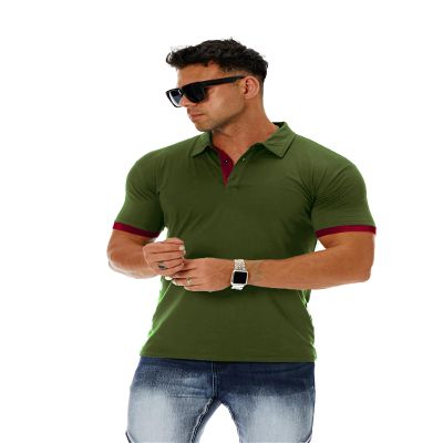 CNROS Men's Short & Long Sleeve Solid Polo T Shirt Slim Fit Casual Basic Design Green