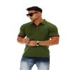 CNROS Men's Short & Long Sleeve Solid Polo T Shirt Slim Fit Casual Basic Design Green view 1