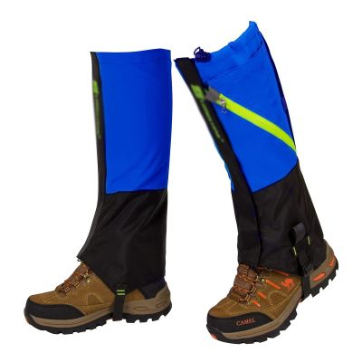 leg Gaiters Men's and Women's Leggings Outdoor Mountaineering Snow Cover, Suitable for Hiking, Wild Hunting, Horse Riding, Snake-proof (Color : Blue, Size : One size)