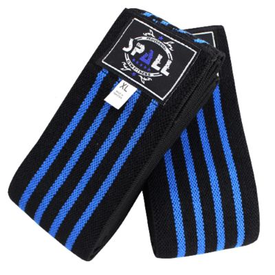 Spall Pro US Elastic Knee Wraps - Extra Long knee brace for Weight Lifting, Cross Training WODs, Fitness, Gym Workout, Joint Pain, Squat, running & Powerlifting (Pair of 2) - Blue