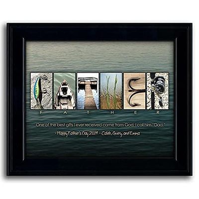 FATHER - Personalized Art for Father's Day from Children (Fishing)