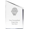 Basketball - Ball in Net Incline Slant Personalized Acrylic Award - 8" H Custom Trophy for Basketball Players, Teams, and Coaches with Free Laser Engraving Prime view 1