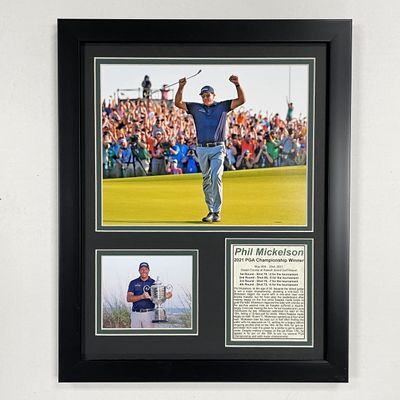 Legends Never Die, Inc. Phil Mickelson | 2021 PGA Championship Winner | 12"x15" Framed Photo Collage