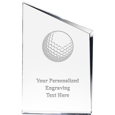 Golf Ball Incline Slant Personalized Acrylic Award - 8" H Custom Trophy for Golf Players with Free Laser Engraving Prime