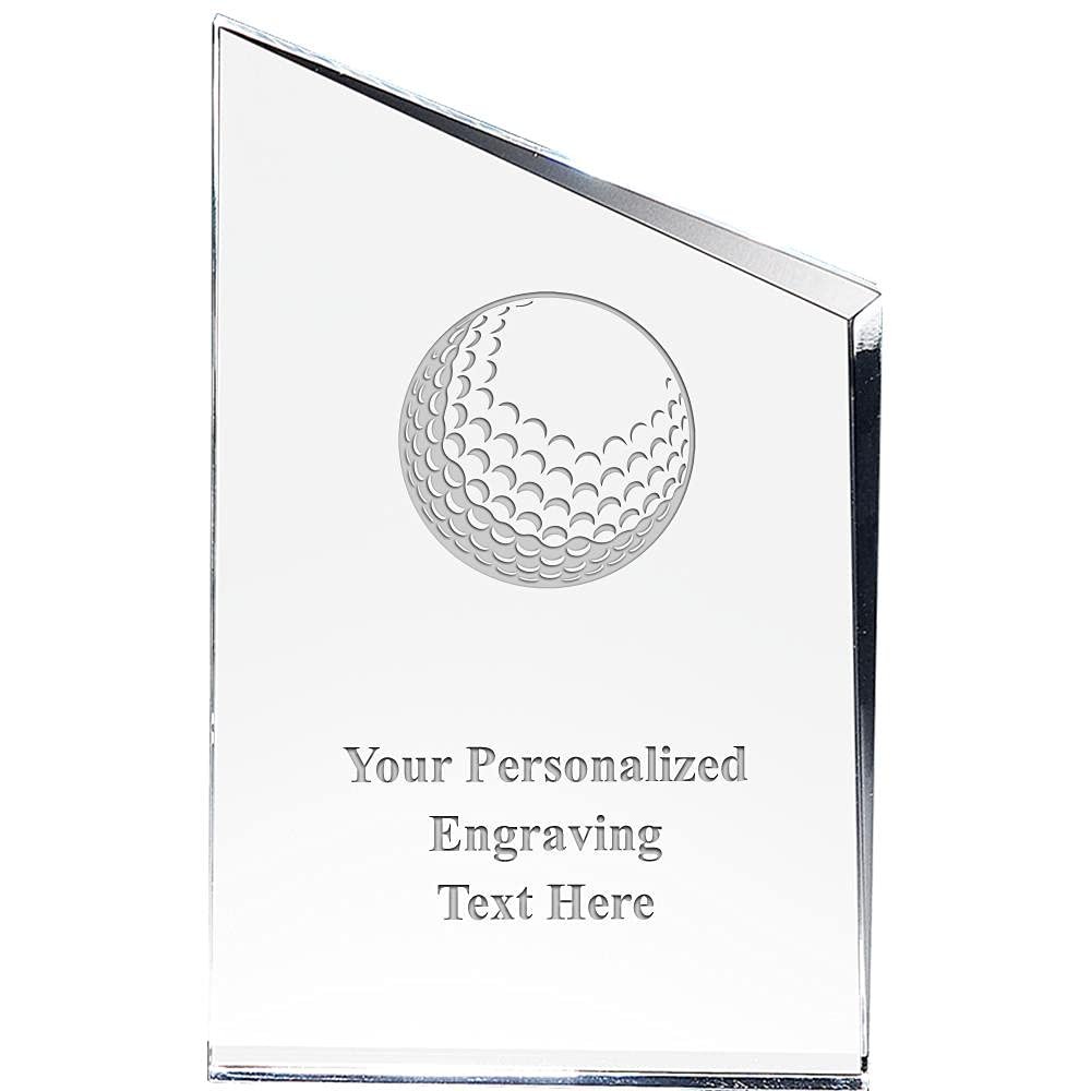 Golf Ball Incline Slant Personalized Acrylic Award - 8" H Custom Trophy for Golf Players with Free Laser Engraving Prime