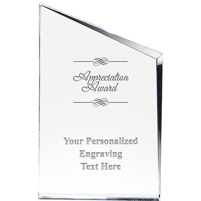 Appreciation Incline Slant Personalized Acrylic Award - 8" H Custom Trophy for Recognition with Free Laser Engraving Prime