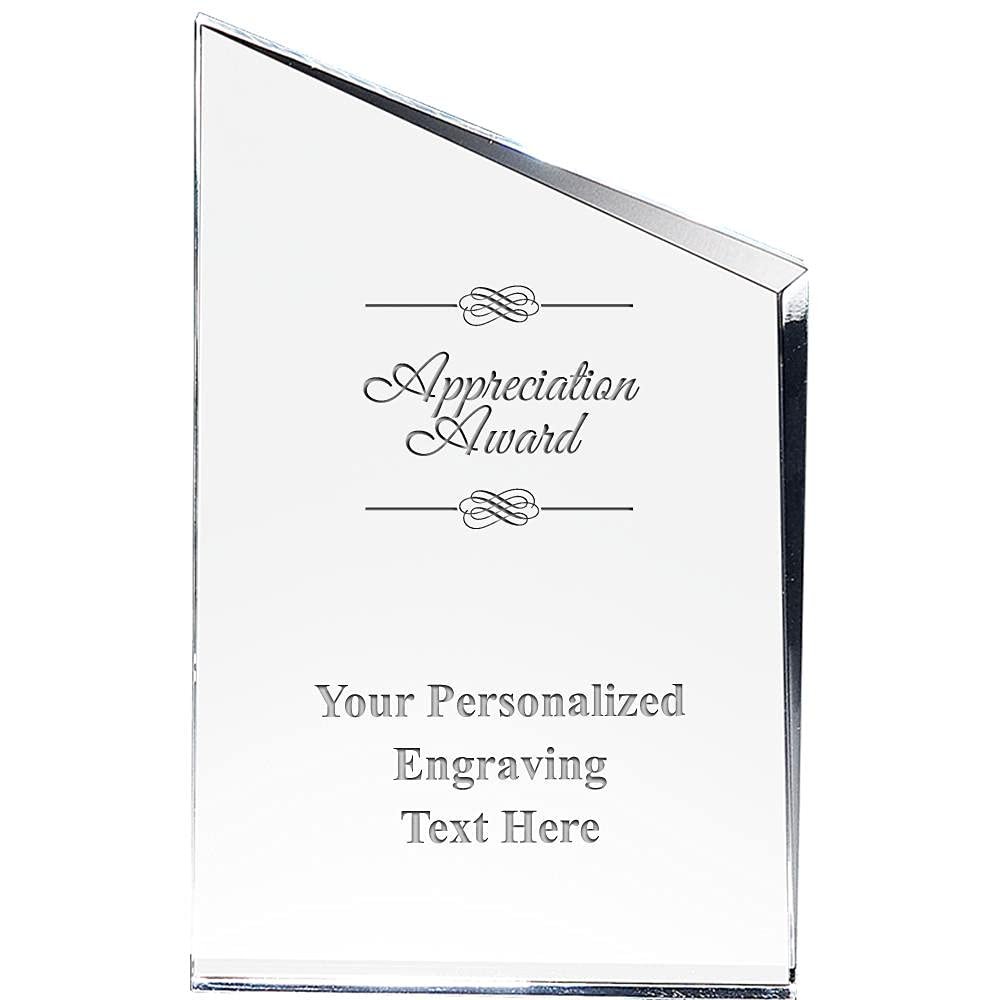Appreciation Incline Slant Personalized Acrylic Award - 8" H Custom Trophy for Recognition with Free Laser Engraving Prime