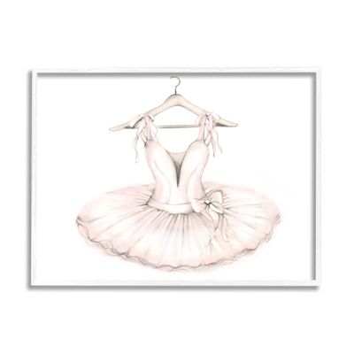 Stupell Industries Ballerina Tutu on Hanger Pink Ballet Dance Outfit
