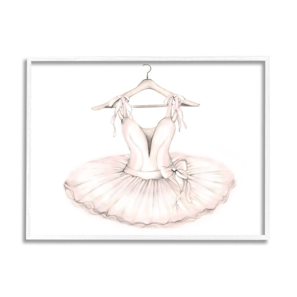 Stupell Industries Ballerina Tutu on Hanger Pink Ballet Dance Outfit