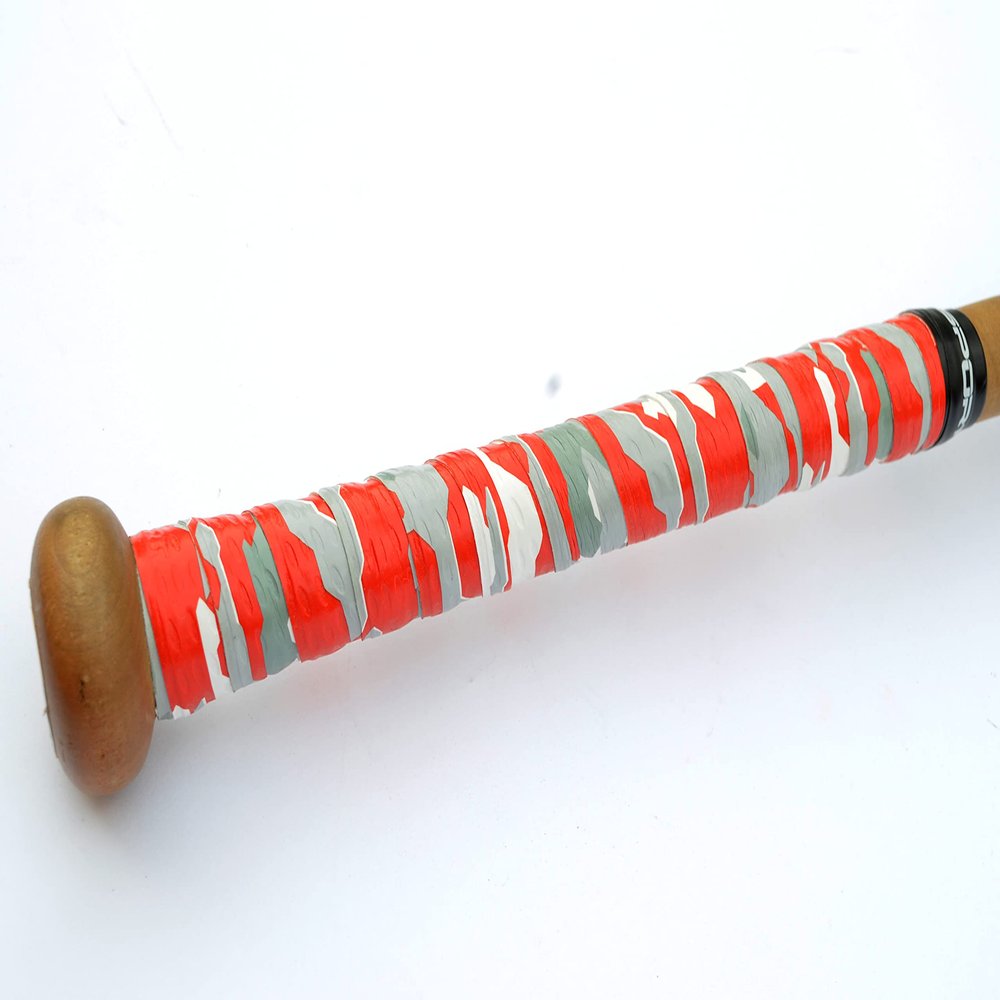 Baseball Bat Grip Tape AMA Sport Grip & Rip Cushioned Softball 1.10mm Grip Tape (Red/Gray/White Camo)