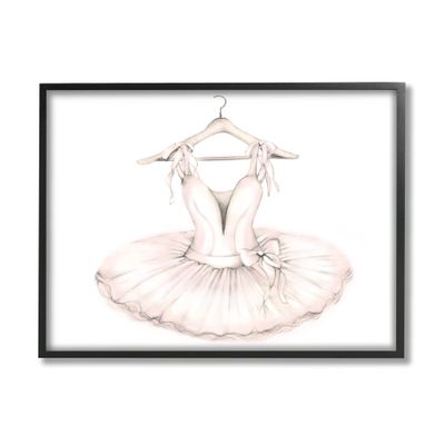Stupell Industries Ballerina Tutu on Hanger Pink Ballet Dance Outfit