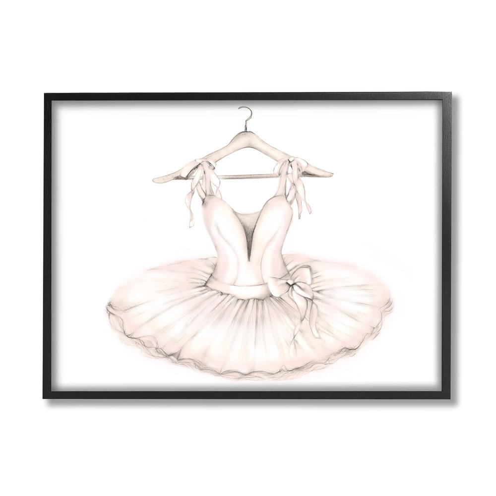Stupell Industries Ballerina Tutu on Hanger Pink Ballet Dance Outfit
