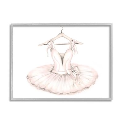 Stupell Industries Ballerina Tutu on Hanger Pink Ballet Dance Outfit
