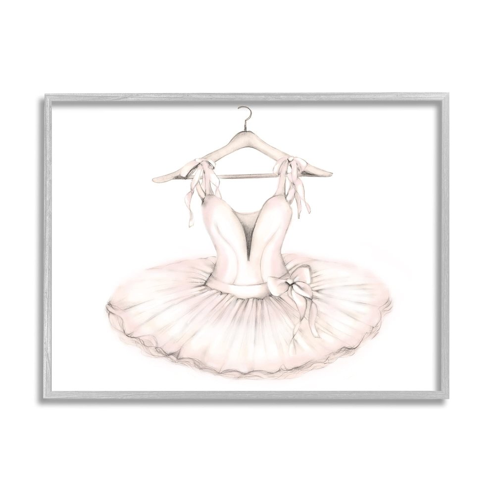 Stupell Industries Ballerina Tutu on Hanger Pink Ballet Dance Outfit