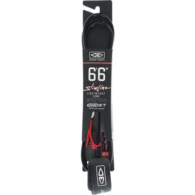 Ocean and Earth Slimline Lightweight Comp One-XT Surfboard Leash - 6' 6" Black