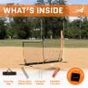 Aceletiqs Flexible L Screen Baseball Pitching Net 7x7ft Pitching Screen Protector with Metal Base, Fiberglass Poles, and Polyester Netting [Carry Bag Included] view 3
