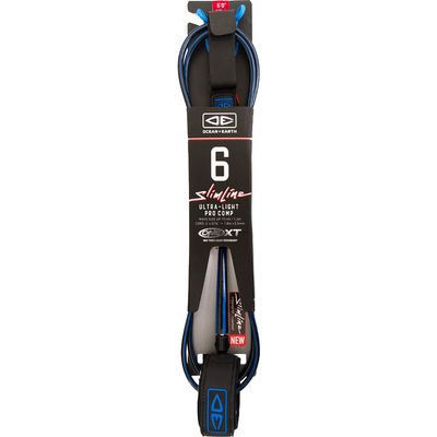 Ocean and Earth Slimline Ultra-Lt Pro Comp One-XT Surfboard Leash - 6' Blu