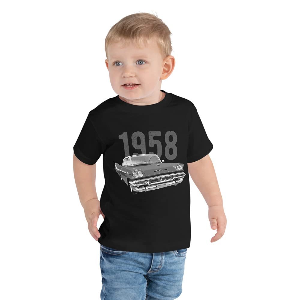 1958 DeSoto Antique Classic Car Toddler Short Sleeve Tee Black