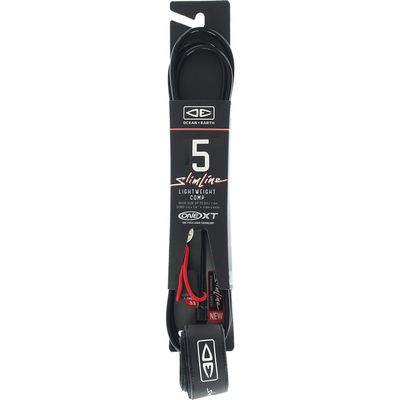 Ocean and Earth Slimline Lightweight Comp One-XT Surfboard Leash - 5' Black