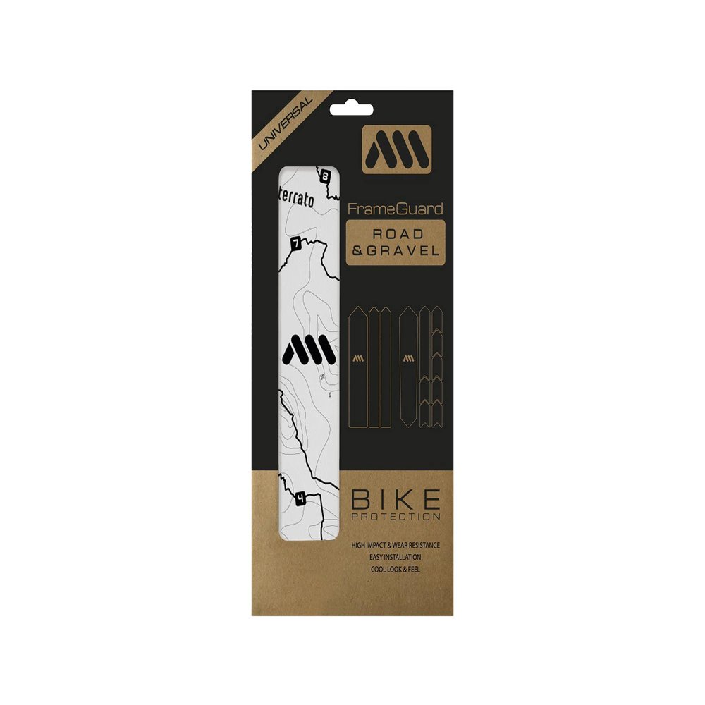 All Mountain Style Bike Frame Protection Kit - 18-Piece Clear Film for Gravel & Road - Ultra-Light 200m PVC, Scratch-Resistant, Easy DIY Install - Sterrato Black
