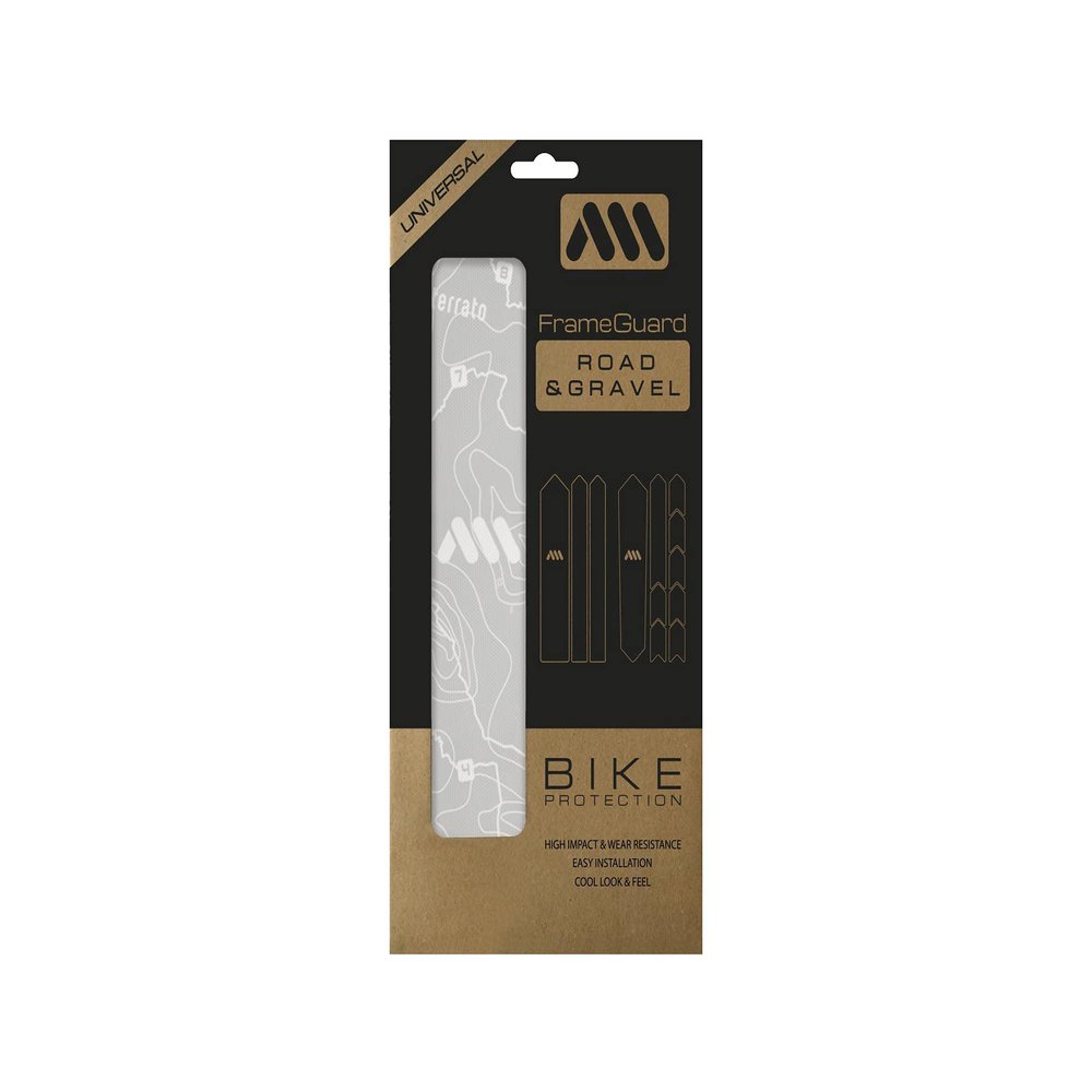 All Mountain Style Bike Frame Protection Kit - 18-Piece Clear Film for Gravel & Road - Ultra-Light 200m PVC, Scratch-Resistant, Easy DIY Install - Sterrato White