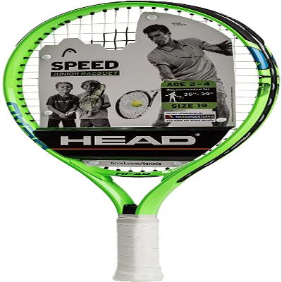 HEAD Speed Junior Pre-Strung Tennis Racquet, Lightweight Youth Tennis Racket for Kids & Beginners, Durable Aluminum Frame, Age 2-4, 19 inch, Green
