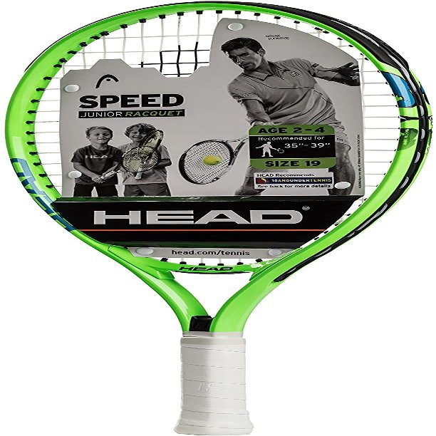 HEAD Speed Junior Pre-Strung Tennis Racquet, Lightweight Youth Tennis Racket for Kids & Beginners, Durable Aluminum Frame, Age 2-4, 19 inch, Green