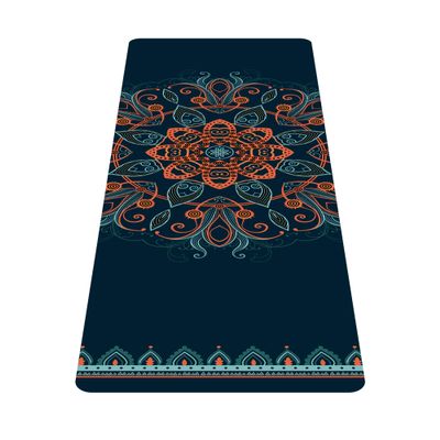 nuveti Printed Travel Yoga Mat-1/16 Inch Thick Non Slip Fitness Workout Mat with Carrying Bag, Foldable Lightweight Suede & Natural Rubber Yoga Mat for Yoga Pilates and Fitness 72" L x 24" W x 1.5mm