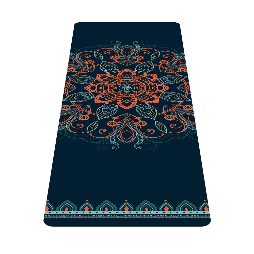 nuveti Printed Travel Yoga Mat-1/16 Inch Thick Non Slip Fitness Workout Mat with Carrying Bag, Foldable Lightweight Suede & Natural Rubber Yoga Mat for Yoga Pilates and Fitness 72" L x 24" W x 1.5mm