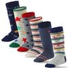 6 Pairs Toddler Boy Non Slip Grip Socks Knee High Socks Cotton, Baby Boys Anti Skid Long Socks for Kids boy (6 Pairs B, 0-12 Months) view 1